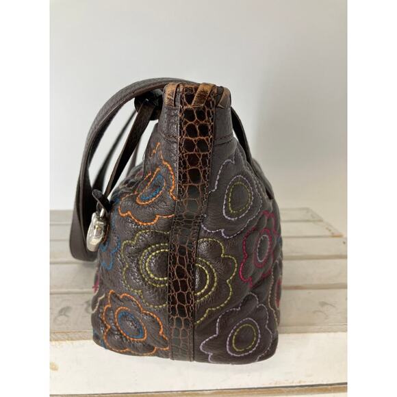 BRIGHTON D757287 BROWN LEATHER MULITI FLORAL SHOULDER BAG - Picture 5 of 16